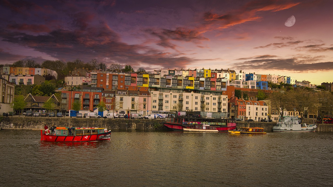 Bristol river and boats highlighting corporate event venues and conference spaces in Bristol.